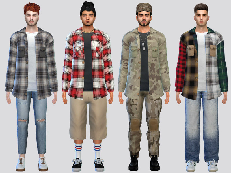 Sims 4 men everyday clothing CC Zario Long Shirt by McLayneSims