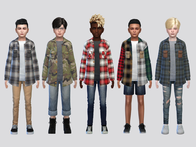 Sims 4 kids clothing CC Zario Long Shirt Boys by McLayneSims