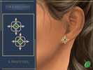 Sims 4 — Edwarda Studs by Pitted0live — Medieval style stud earrings in a cross shape Custom catalog image
