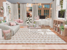 Sims 4 — Melissa Living Room by BlusterSims — Melissa Living Room is a bright, cozy space with warm wood, soft neutrals,