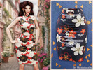 Sims 4 — Floral print pencil skirt by MysteriousOo — A sleek high waisted pencil skirt with a close fitting silhouette