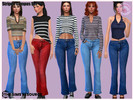 Sims 4 — Campus Living Striped Set by Harmonia — Campus Living Jeans - 14 Swatches