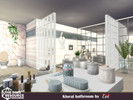 Sims 4 — Kloral bathroom by evi — Modern designed unique bathroom . It includes bathtub, shower sink, toilet and bidet.