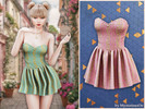 Sims 4 — Ornate corset mini dress by MysteriousOo — A strapless corset mini dress featuring a structured sweetheart