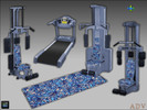 Sims 4 — ADV-Mabra FOUR s4GymSet by MABRA2 — a set with various pieces of gym equipment