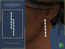 Sims 4 — Lilianna Marqiuse Diamond Earrings by Pitted0live — Long drop earrings with multiple marquise diamonds Custom