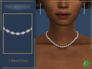 Sims 4 — Lilianna Marquise Diamond Necklace by Pitted0live — Marquise diamonds chained together in a necklace Custom