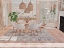 Sims 4 — Daphne Dining Room by BlusterSims — Daphne Dining Room is a warm, airy retreat blending natural wood, soft