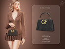 Sims 4 — Astoria Bag by GoldFishSims — A small handbag with short handles and a decorative GF logo, designed as a CAS