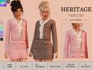 Sims 4 — HERITAGE - TWEED SET - BLAZER by linavees — New Mesh
