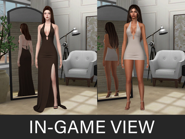 Sims 4 — By Beto - Daniela (Long Dress) by Beto_ae0 — Set of sexy and minimalist dresses with many colors