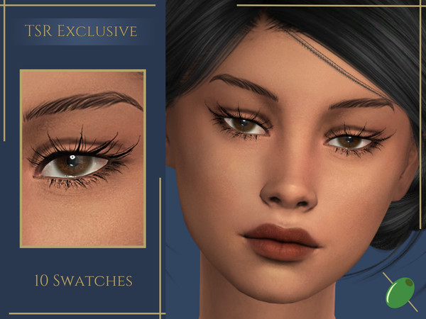 Sims 4 — Kylie 3D Lashes by Pitted0live — Pointed long alpha style 3D eyelashes Top lash only swatches included