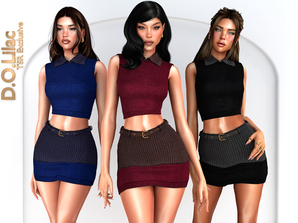 Sims 4 — Autumn Muse Set -Top- by DOLilac — Includes: (Top + Bottom)