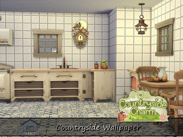 Sims 4 — Countryside Wallpaper S4 by Emerald — Country style wallpaper will bring an authentic aged to perfection warmth