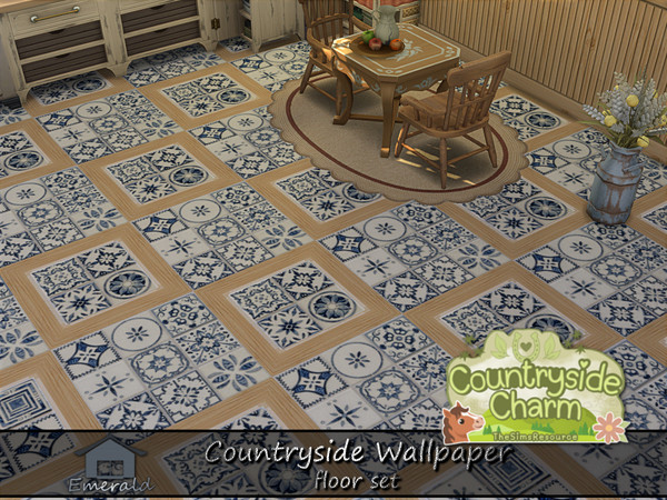 Sims 4 — Countryside Wallpaper floor2 by Emerald — Country style wallpaper will bring an authentic aged to perfection