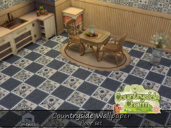 Sims 4 — Countryside Wallpaper floor4 by Emerald — Country style wallpaper will bring an authentic aged to perfection