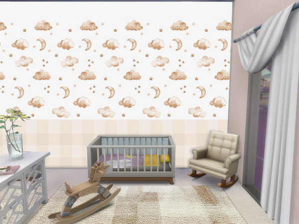 Sims 4 — Cloud Walls by lavilikesims — A wall to go with the cloud ceiling, 6 colours each in the 2 wall types