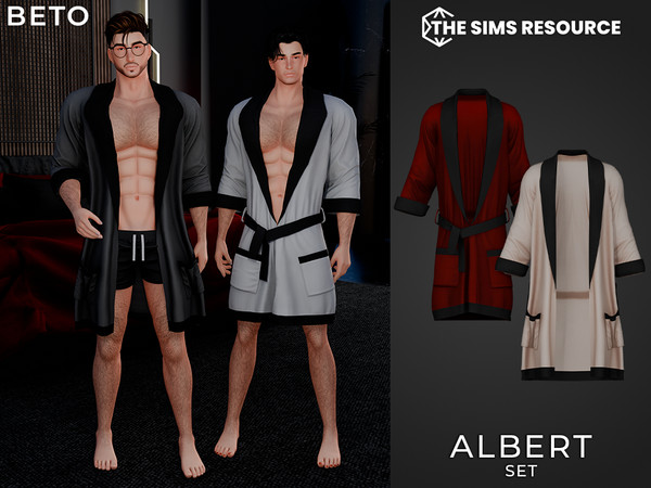 Sims 4 — Albert - Set by Beto_ae0 — Men's cotton nightgown, enjoy it