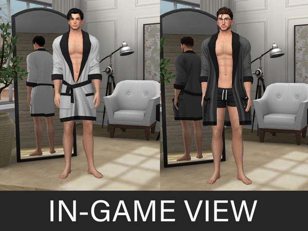 Sims 4 — By Beto - Albert (Pajama Robes V2) by Beto_ae0 — Men's cotton nightgown, enjoy it