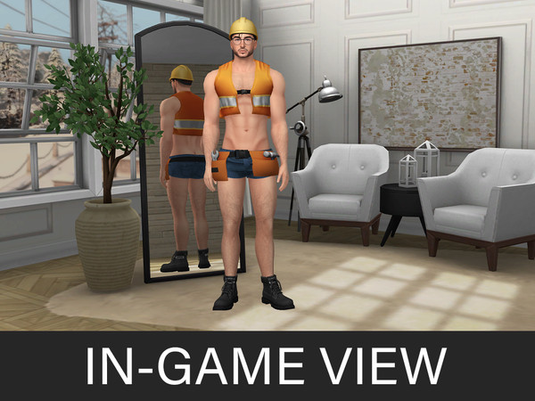 Sims 4 — By Beto - Builder alt. version(Top) by Beto_ae0 — Sexy male builder or bricklayer outfit