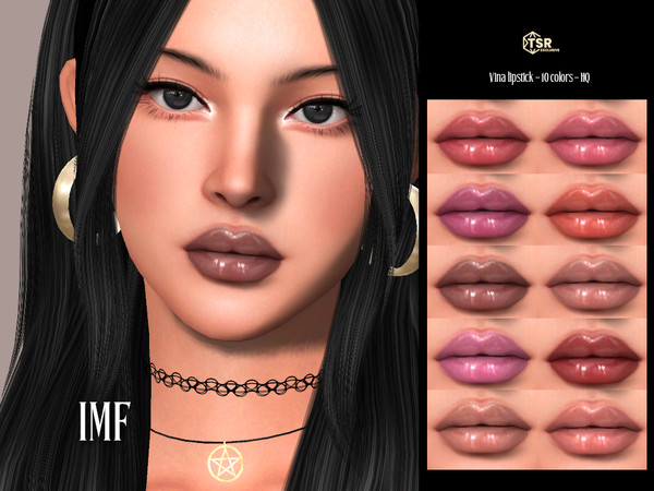 Sims 4 — IMF Vina Lipstick by IzzieMcFire — Vina lipstick contains 10 colors in hq texture. Standalone item with