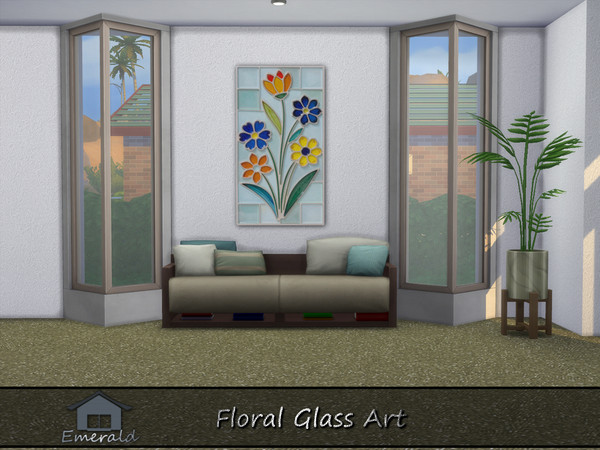 Sims 4 — FloralGlassArt3 by Emerald — Floral glass art symbolize the beauty of nature that never fades.