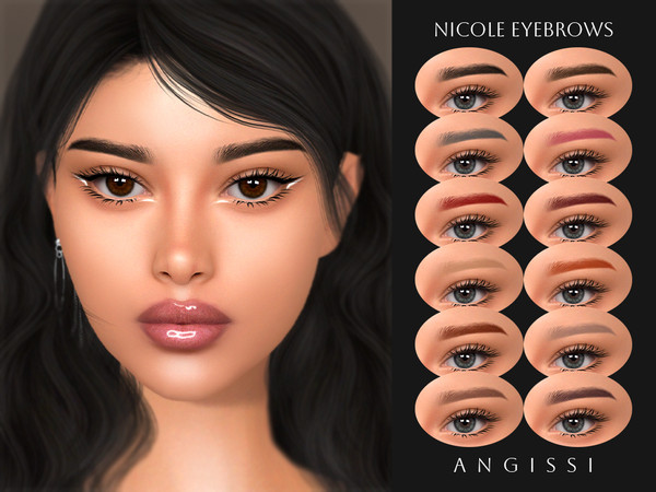 Sims 4 — Nicole Eyebrows by ANGISSI — PREVIEWS MADE USING HQ MOD Female Teen to elder