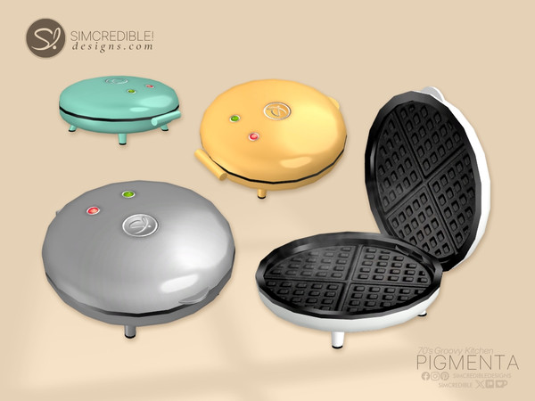 Sims 4 — Pigmenta Waffle maker - CHEF HUSTLE by SIMcredible! — Bring back the happy vibes of the 70's to your sims life