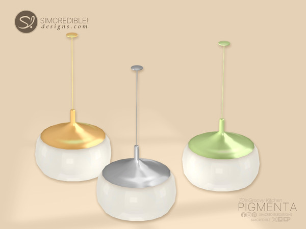 Sims 4 — Pigmenta Ceiling Lamp 1 by SIMcredible! — Back to the groovy's time, the second part of our Pigmenta kitchen is