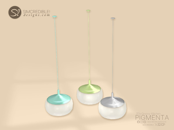 Sims 4 — Pigmenta Ceiling Lamp 2 by SIMcredible! — Back to the groovy's time, the second part of our Pigmenta kitchen is