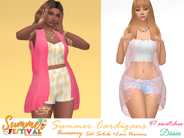 Sims 4 — Dissia_Summer Accessory Cardigan Base Layer Update AN554.package by Dissia — Sleeveless loose summer cardigan