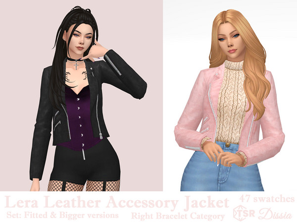 Sims 4 — Dissia_Lera Leather Accessory Jacket v2 (Bigger) Base Layer Update AN1088.package by Dissia — Leather accessory