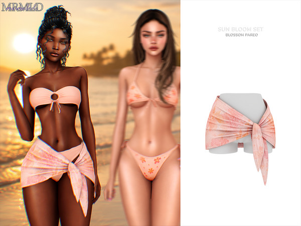 Sims 4 — Blossom Pareo by Mermalade — Blossom Ring Bikini Top