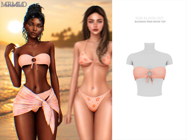 Sims 4 — Blossom Ring Bikini Top by Mermalade — Blossom Ring Bikini Top