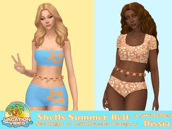 Sims 4 — Dissia_Shells Summer Belt Base Layer Update AN880.package by Dissia — Sea shells waist belt