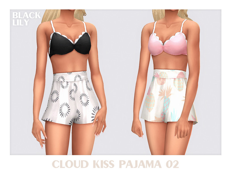 Sims 4 pajama CC Cloud Kiss Pajama 2 by Black_Lily