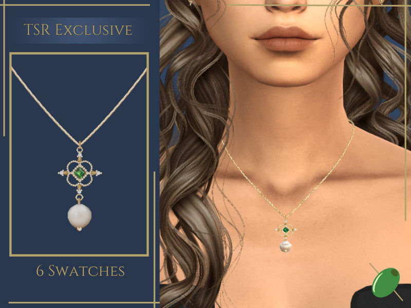 Sims 4 necklace CC Edwarda Necklace by Pitted0live