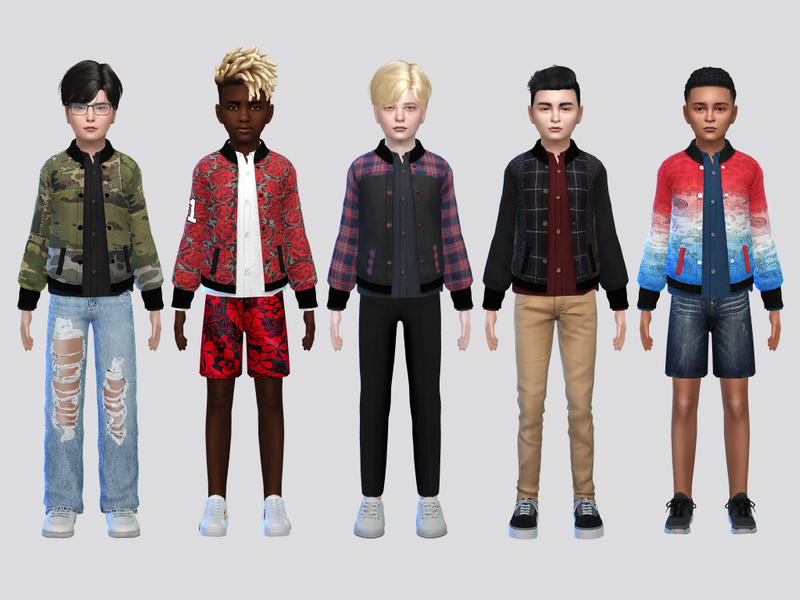 Sims 4 kids clothing CC Gabbard Button Jacket Boys by McLayneSims