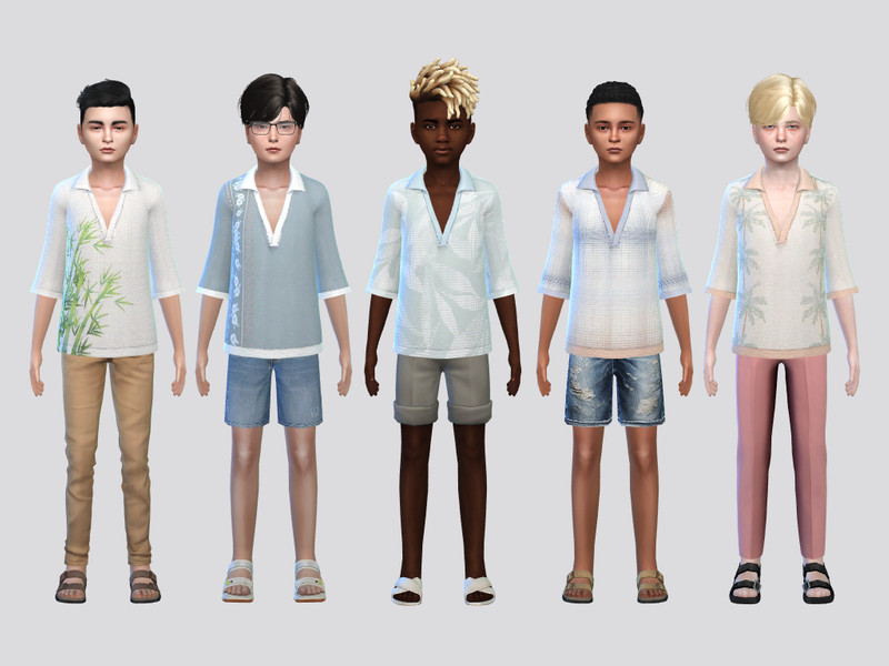 Sims 4 kids clothing CC Beach Holiday Shirt Boys by McLayneSims
