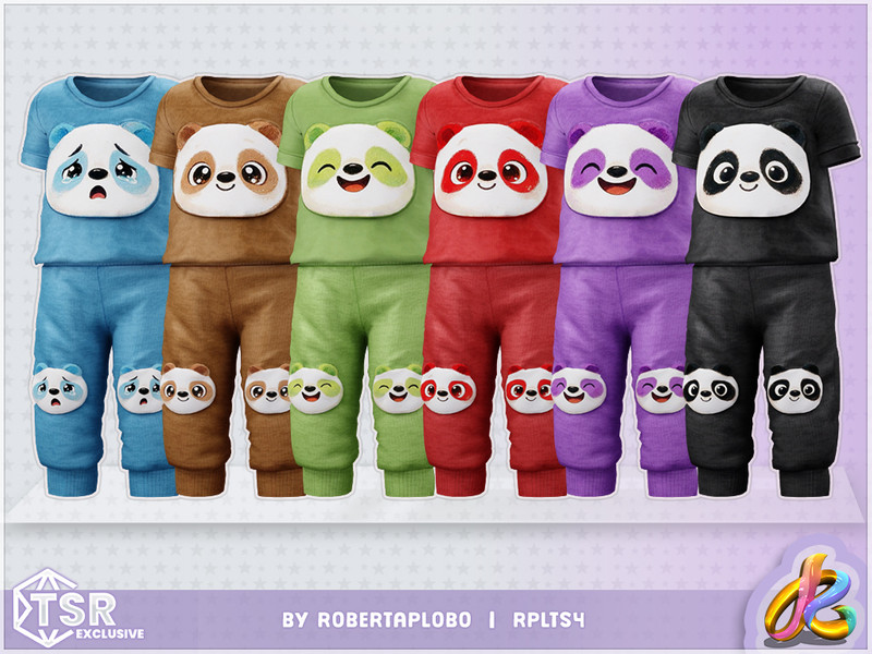 Sims 4 kids clothing CC Boys BOTTOM - Cute Panda Face - Child by RobertaPLobo