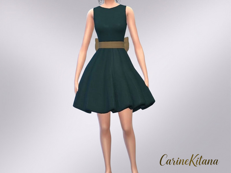 Sims 4 festive sparkle satin and party fashion CC Leda Favorite Party Dress Style 1 by CarineKitana