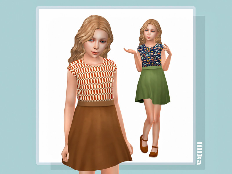 Sims 4 kids clothing CC Amelka Dress by lillka