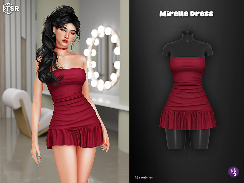 Sims 4 dress CC Mirelle Dress by WisteriaSims