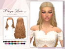 Sims 4 — Freya Hair V1 by Lewbertsn00tles — A long, wavy hairstyle with a delicate braid around the back of the head.