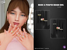 Sims 4 — Rose and Pearls Rings Set by WisteriaSims — Right and Left version