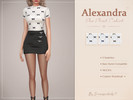 Sims 4 — Alexandra Bow Print T-shirt by Simsessentials — A cute fitted T-shirt with a bow print. It has short sleeves and
