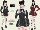 Sims 4 — LUKA - Short Dress by Helsoseira — Style - Jirai Kei Juliette Sleeve with Bow Brooch Short Dress
