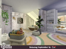 Sims 4 — Relaxing September by evi — Fully furnished and decorated bathroom.