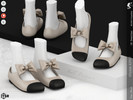 Sims 4 — Shoes KP1U- Female by KaTPurpura — Elegant closed-toe flats with a large bow