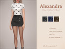 Sims 4 — Alexandra Bow-Detail Skirt by Simsessentials — A cute high-waisted mini skirt with a fitted shape and three